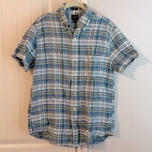 Nwt J Crew Factory slim fit linen ss shirt, M